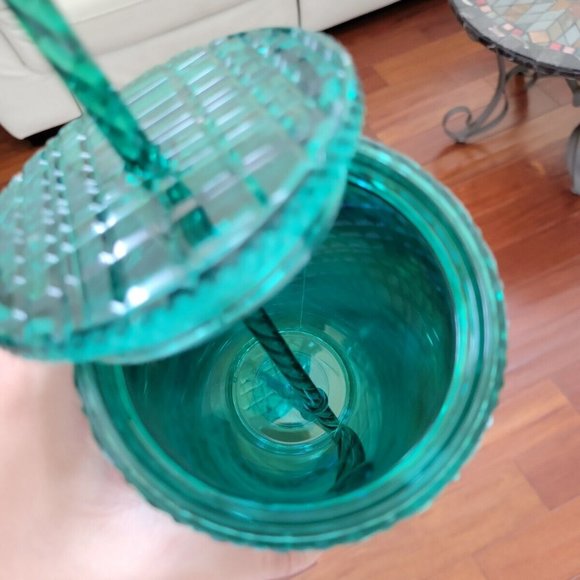 Starbucks Holiday 2021 Studded Dark Green Jeweled Tumbler Cold Cup Grande 16oz - Picture 4 of 5